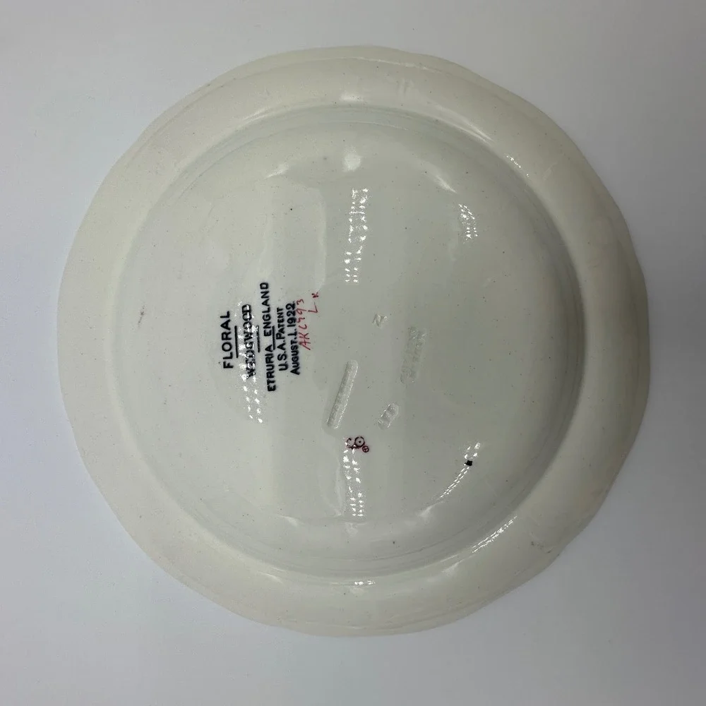 Wedgwood Etruria England Floral Salad Plates Set of 3 Flower Basket 8 Inch 1922